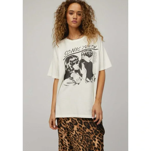 NWT Daydreamer Sonic Youth Goo Merch Tee Graphic Tshirt in Vintage White - Picture 12 of 13